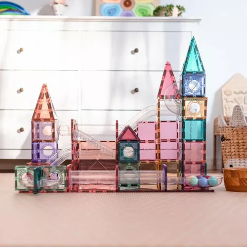 Connetix Magnetische Tegels Knikkerbaan - Pastel - 106st 6 Connetix Magnetische Tegels Knikkerbaan - Pastel - 106st - Afbeelding 6