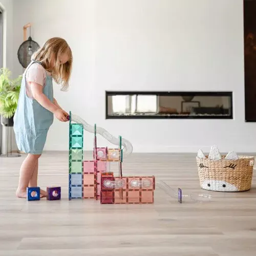 Connetix Magnetische Tegels Knikkerbaan - Pastel - 80st 3 Connetix Magnetische Tegels Knikkerbaan - Pastel - 80st - Afbeelding 3