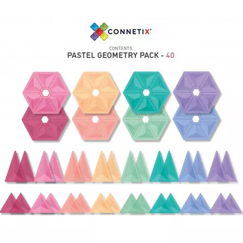 Connetix Magnetische Tegels Pastel - Geometry - 40st 2 Connetix Magnetische Tegels Pastel - Geometry - 40st - Afbeelding 2