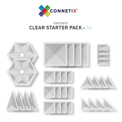 Connetix Magnetische Tegels Startersset - Clear - 34st 7 Connetix Magnetische Tegels Startersset - Clear - 34st - Afbeelding 7