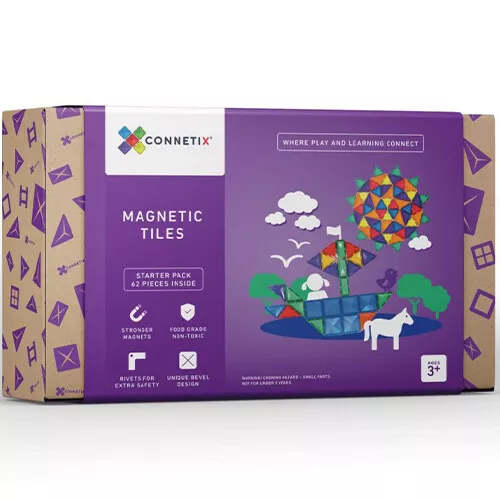 Connetix Magnetische Tegels Startersset - Rainbow - 62st 1 Connetix Magnetische Tegels Startersset - Rainbow - 62st