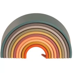 DENA Dëna Bijt- En Stapelspeeltje Regenboog - Natuur - 10st