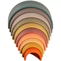 DENA Dëna Bijt- En Stapelspeeltje Regenboog - Natuur - 10st -speelgarages, auto's & voertuigen Winkel de na bijt en stapelspeeltje natuur regenboog 10st4