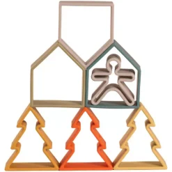 DENA Dëna Bijt- En Stapelspeeltjes Kind, Huis, Boom - Natuur -speelgarages, auto's & voertuigen Winkel de na kind huis boom natuur 9st3