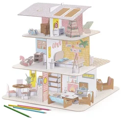 DJECO Speelgoed Djeco 3D Kleurplaat Poppenhuis