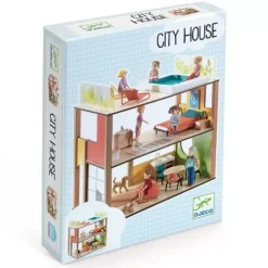 DJECO Speelgoed Djeco Poppenhuis City House -speelgarages, auto's & voertuigen Winkel djeco poppenhuis city house1