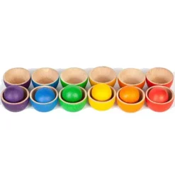 Grapat 12 Houten Bakjes Met 6 Ballen