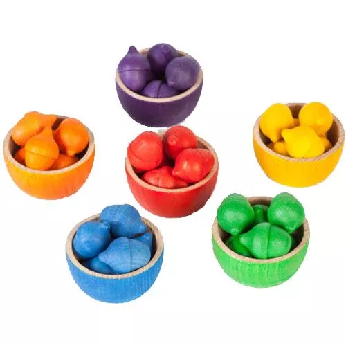 Grapat 6 Houten Bakjes Met 36 Eikeltjes En Tang 1 Grapat 6 Houten Bakjes Met 36 Eikeltjes En Tang