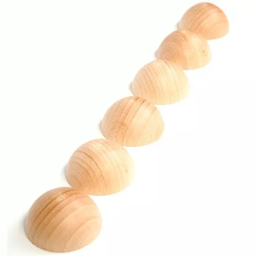 Grapat Houten Halve Ballen - Naturel (6st) 1 Grapat Houten Halve Ballen - Naturel (6st)