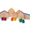 Grapat Houten Huisjes En Nins® Poppetjes (12st)