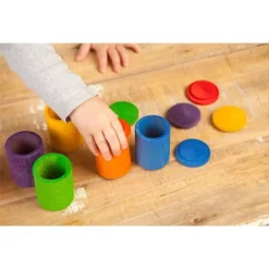 Grapat Houten Potjes Met Deksel Kleur - (6 St) -speelgarages, auto's & voertuigen Winkel grapat houten potjes met deksel kleur 6 st 16 137 1
