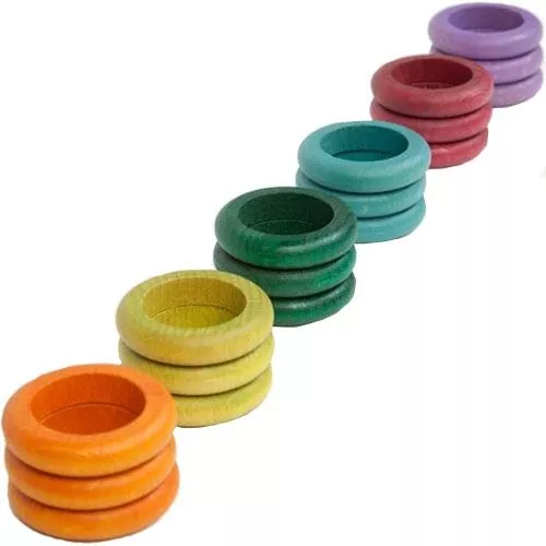 Grapat Ringen Opaque 4,5 Cm - 6 Kleuren (18st) 1 Grapat Ringen Opaque 4,5 Cm - 6 Kleuren (18st)