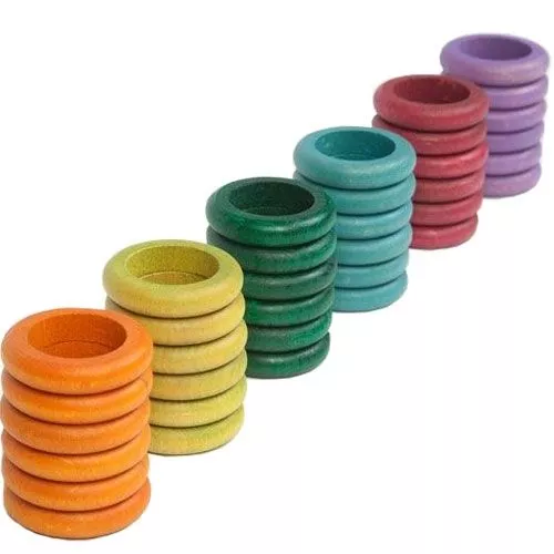 Grapat Ringen Opaque 4,5 Cm - 6 Kleuren (36st) 1 Grapat Ringen Opaque 4,5 Cm - 6 Kleuren (36st)