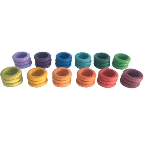 Grapat Ringen Regenboog 4,5 Cm - 12 Kleuren (36st) 1 Grapat Ringen Regenboog 4,5 Cm - 12 Kleuren (36st)