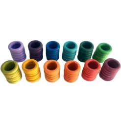 Grapat Ringen Regenboog 4,5 Cm - 12 Kleuren (72st)