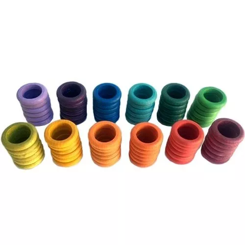 Grapat Ringen Regenboog 4,5 Cm - 12 Kleuren (72st) 1 Grapat Ringen Regenboog 4,5 Cm - 12 Kleuren (72st)