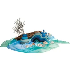 Grimm's Stapelset Kiezelstenen - Blauw 6 Grimm's Stapelset Kiezelstenen - Blauw -speelgarages, auto's & voertuigen Winkel grimm s bouwset kiezelstenen 1