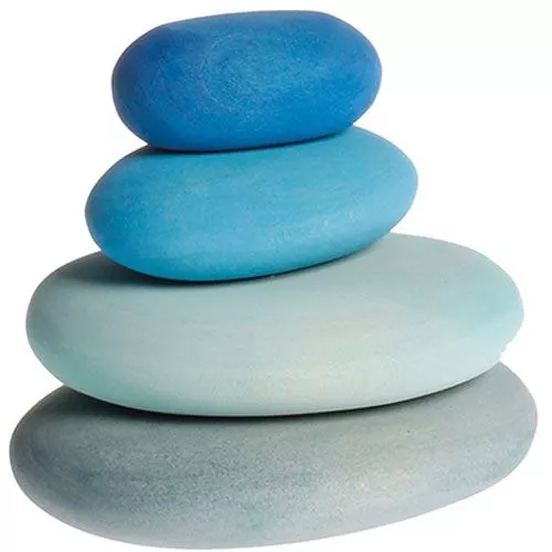 Grimm's Stapelset Kiezelstenen - Blauw 1 Grimm's Stapelset Kiezelstenen - Blauw