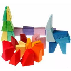 Grimm's Schuine Blokken - 30st 7 Grimm's Schuine Blokken - 30st -speelgarages, auto's & voertuigen Winkel grimm s hellende blokken 2