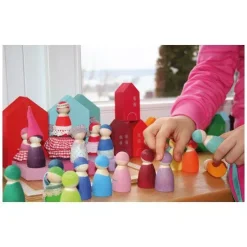 Grimm's Popjes Vrienden Regenboog - 12 St 16 Grimm's Popjes Vrienden Regenboog - 12 St -speelgarages, auto's & voertuigen Winkel grimm s houten regenboog vrienden 12 st 10581 1