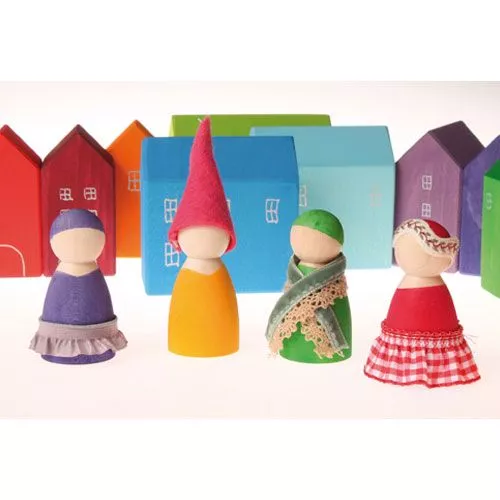 Grimm's Houten Regenboog Vrienden In Kom - 7 St 2 Grimm's Houten Regenboog Vrienden In Kom - 7 St - Afbeelding 2