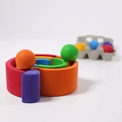 Grimm's Regenboog Stapeltoren - 6 Bogen 17 Cm -speelgarages, auto's & voertuigen Winkel grimm s regenboog stapeltoren 6 bogen 17 cm 1