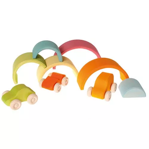 Grimm's Regenboog Stapeltoren Pastel - 6 Bogen 17 Cm 7 Grimm's Regenboog Stapeltoren Pastel - 6 Bogen 17 Cm - Afbeelding 7