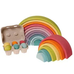 Grimm's Regenboog Stapeltoren Pastel - 6 Bogen 17 Cm 10 Grimm's Regenboog Stapeltoren Pastel - 6 Bogen 17 Cm -speelgarages, auto's & voertuigen Winkel grimm s regenboog stapeltoren pastel 6 bogen 17 cm