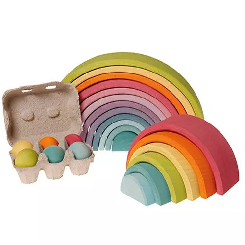 Grimm's Regenboog Stapeltoren Pastel - 6 Bogen 17 Cm 4 Grimm's Regenboog Stapeltoren Pastel - 6 Bogen 17 Cm - Afbeelding 4