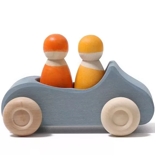 Grimm's Cabrio Auto - Large - Blauw 1 Grimm's Cabrio Auto - Large - Blauw