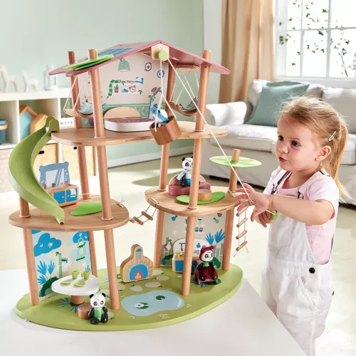 Hape Poppenhuis Met Inrichting En Pandafamilie 2 Hape Poppenhuis Met Inrichting En Pandafamilie - Afbeelding 2