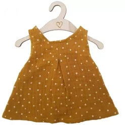 Paola Reina Pop Hollie Poppenkleding Jurkje Ochre Dots - 34 Cm