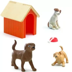 DJECO Speelgoed Djeco Poppenhuis Honden - 3 Stuks