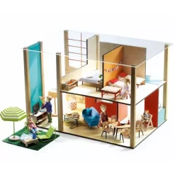 DJECO Speelgoed Djeco Poppenhuis Salon Tv -speelgarages, auto's & voertuigen Winkel huis 5