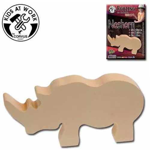 Kids At Work Snijhout Vorm - Neushoorn 2 Kids At Work Snijhout Vorm - Neushoorn - Afbeelding 2