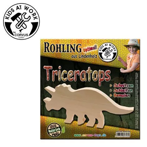 Kids At Work Snijhout Vorm - Triceratops 2 Kids At Work Snijhout Vorm - Triceratops - Afbeelding 2