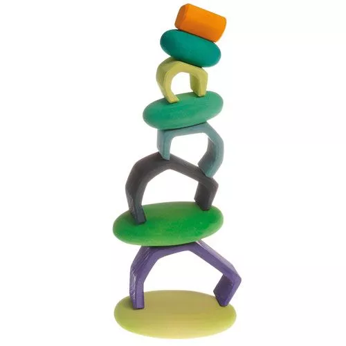 Grimm's Stapelset Kiezelstenen - Groen 4 Grimm's Stapelset Kiezelstenen - Groen - Afbeelding 4