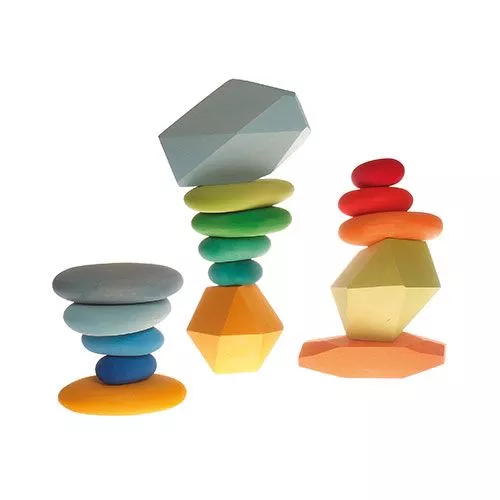 Grimm's Stapelset Kiezelstenen - Groen 3 Grimm's Stapelset Kiezelstenen - Groen - Afbeelding 3