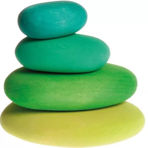 Grimm's Stapelset Kiezelstenen - Groen 2 Grimm's Stapelset Kiezelstenen - Groen - Afbeelding 2