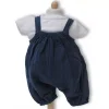 Mamamemo Mama Memo Poppenjumpsuit Met Shirt Blauw - 33-37 Cm