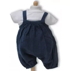 Mamamemo Mama Memo Poppenjumpsuit Met Shirt Blauw - 33-37 Cm
