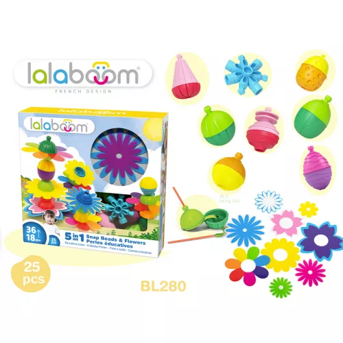 Lalaboom Educatieve Klikkralen Bloemen - 25st 2 Lalaboom Educatieve Klikkralen Bloemen - 25st - Afbeelding 2