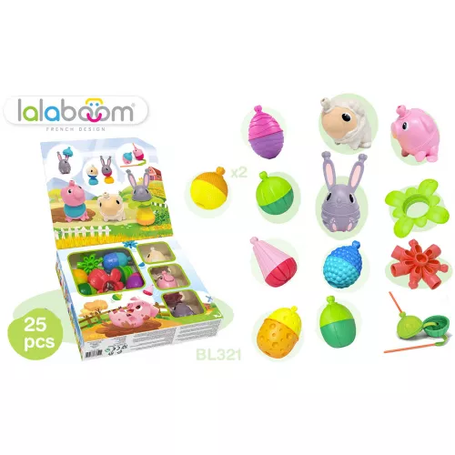 Lalaboom Educatieve Klikkralen Boerderij - 25st 2 Lalaboom Educatieve Klikkralen Boerderij - 25st - Afbeelding 2