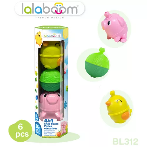 Lalaboom Klikkralen Kip En Varken - 6st 2 Lalaboom Klikkralen Kip En Varken - 6st - Afbeelding 2