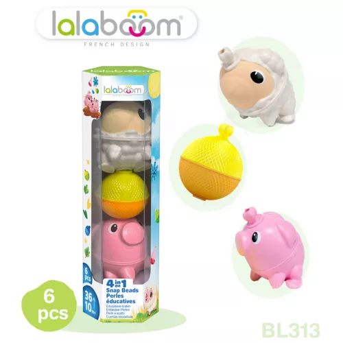 Lalaboom Klikkralen Schaap En Varken - 6st 2 Lalaboom Klikkralen Schaap En Varken - 6st - Afbeelding 2