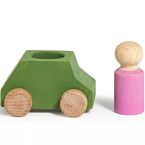 Lubulona Auto Met Poppetje - Groen 2 Lubulona Auto Met Poppetje - Groen - Afbeelding 2