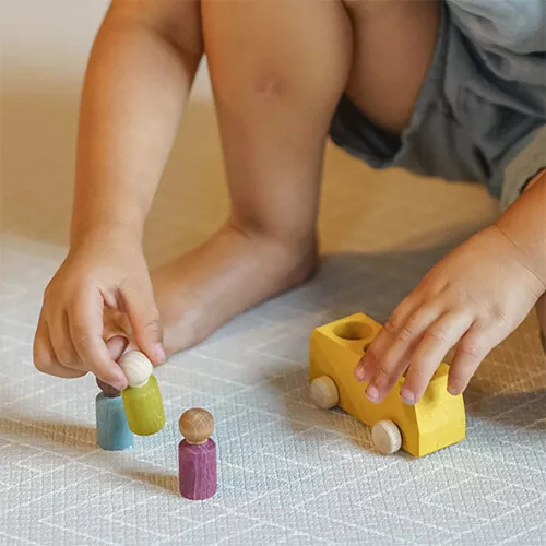 Lubulona Bus Met Poppetjes - Geel 3 Lubulona Bus Met Poppetjes - Geel - Afbeelding 3