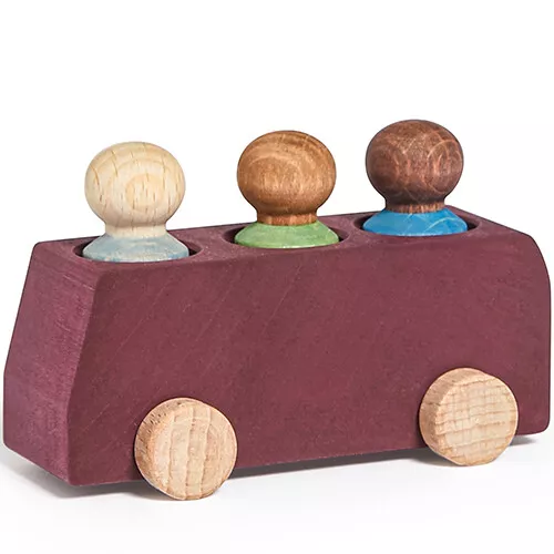 Lubulona Bus Met Poppetjes - Paars 1 Lubulona Bus Met Poppetjes - Paars