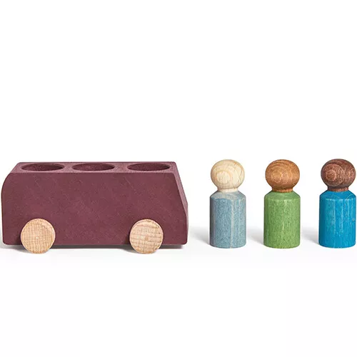 Lubulona Bus Met Poppetjes - Paars 2 Lubulona Bus Met Poppetjes - Paars - Afbeelding 2
