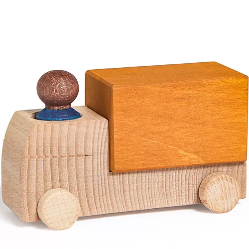 Lubulona Vrachtwagen Met Poppetje - Okergeel 1 Lubulona Vrachtwagen Met Poppetje - Okergeel